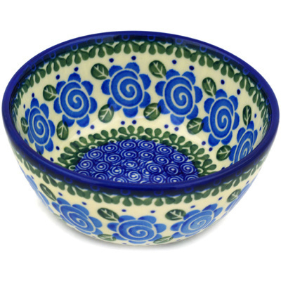 Polish Pottery Bowl 5&quot; Swirling Cabbage