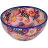 Polish Pottery Bowl 6&quot; Blossoming Purple Harmony UNIKAT