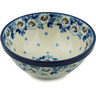 Polish Pottery Bowl 6&quot; Blue Spring