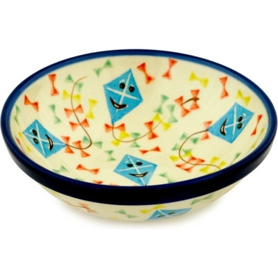Polish Pottery Bowl 6&quot; Children&#039;s Happy Kite