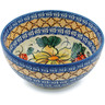 Polish Pottery Bowl 6&quot; Colorful Bouquet UNIKAT