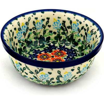 Polish Pottery Bowl 6&quot; Cornflower Dance UNIKAT