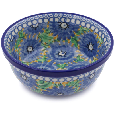 Polish Pottery Bowl 6&quot; Floral Flush UNIKAT
