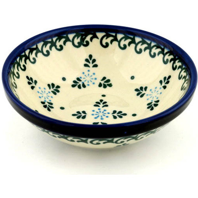 Polish Pottery Bowl 6&quot; Floral Snowflake