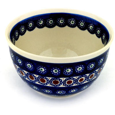 Polish Pottery Bowl 6&quot; Flowery Americana