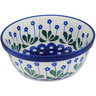 Polish Pottery Bowl 6&quot; Forget-me-not Peacock