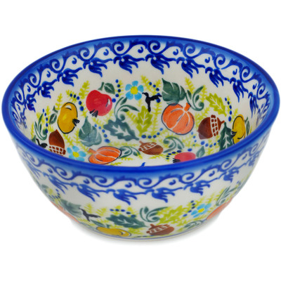Polish Pottery Bowl 6&quot; Fruitful Vines UNIKAT