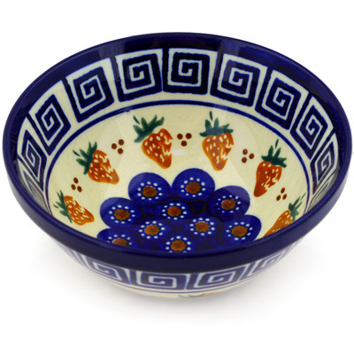 Polish Pottery Bowl 6&quot; Greek Strawberry