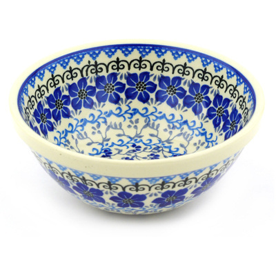 Polish Pottery Bowl 6&quot; Island Blue