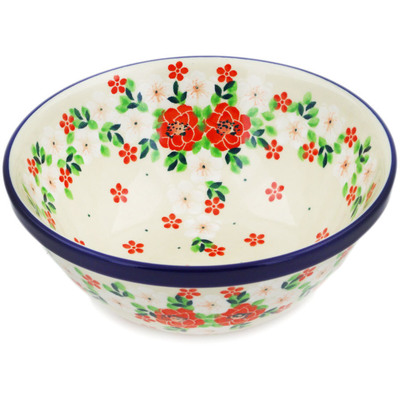 Polish Pottery Bowl 6&quot; Rosy Cheeks