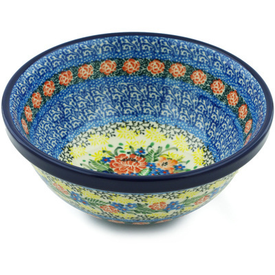 Polish Pottery Bowl 6&quot; Splendid Vase UNIKAT