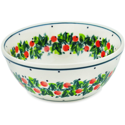Polish Pottery Bowl 7&quot; Redberry Forest