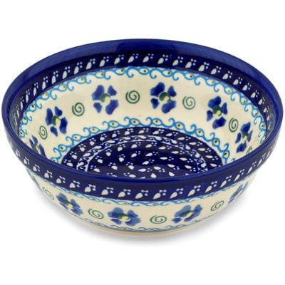 Polish Pottery Bowl 7&quot; Spring Violets
