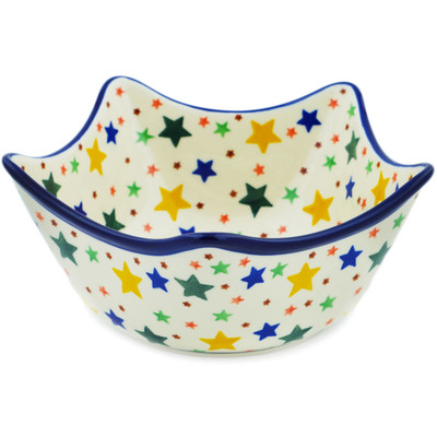 Polish Pottery Bowl 7&quot; Star Fiesta