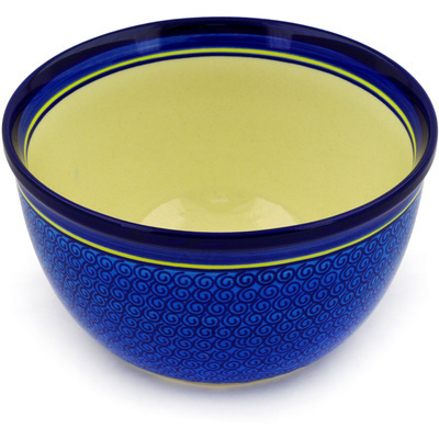 Polish Pottery Bowl 8&quot; Blue Galaxy