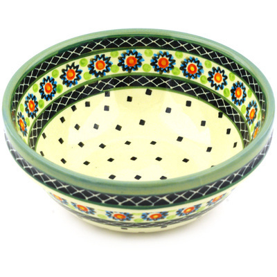 Polish Pottery Bowl 8&quot; Sunburt Circle