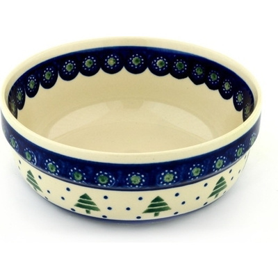 Polish Pottery Bowl 8&quot; Twinkling Evergreen