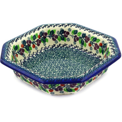 Polish Pottery Bowl 9&quot; Berry Garland