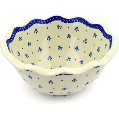 Polish Pottery Bowl 9&quot; Polish Dots