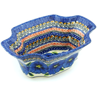 Polish Pottery Bowl 9&quot; Regal Bouquet UNIKAT