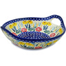 Polish Pottery Bowl with Handles 10&quot; Summer&#039;s Garden UNIKAT