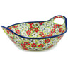 Polish Pottery Bowl with Handles 12-inch Blessed Morning UNIKAT