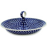 Polish Pottery Bowl with Handles 13&quot; Blue Eyes