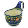 Polish Pottery Bowl with Loop Handle 16 oz Yellow Butterfly Pond UNIKAT
