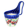 Polish Pottery Bowl with Loop Handle Pansy Wreath UNIKAT