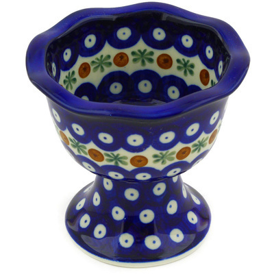 Polish Pottery Bowl with Pedestal 4&quot; Mosquito