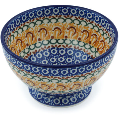 Polish Pottery Bowl with Pedestal 5&quot; Buena Vista