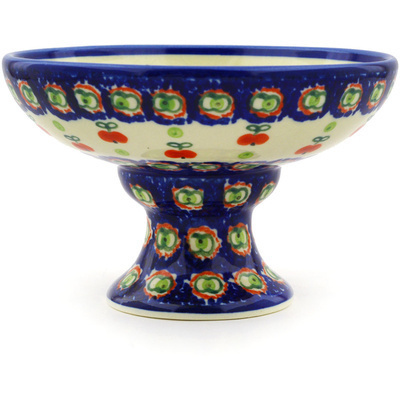 Polish Pottery Bowl with Pedestal 5&quot;