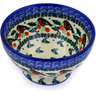 Polish Pottery Bowl with Pedestal 5&quot; Holly Robin