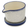 Polish Pottery Bowl with Spout 7&quot; Misty Blue UNIKAT