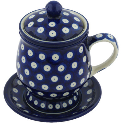 Polish Pottery Brewing Mug 10 oz Blue Eyes