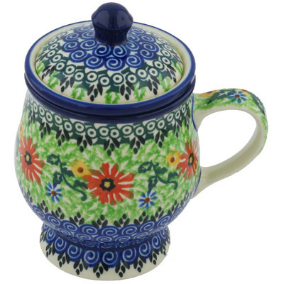 Polish Pottery Brewing Mug 10 oz Glorious Ornament UNIKAT