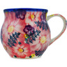 Polish Pottery Bubble Mug 12 oz Blossoming Purple Harmony UNIKAT
