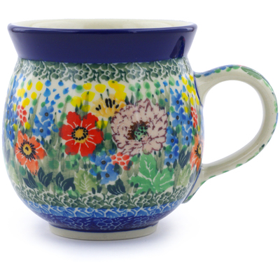 Polish Pottery Bubble Mug 12oz Blooming Spring UNIKAT