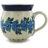 Polish Pottery Bubble Mug 12oz Blue Rose