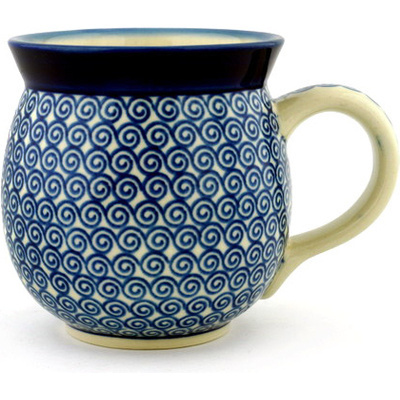 Polish Pottery Bubble Mug 16 oz Baltic Blue