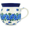 Polish Pottery Bubble Mug 16 oz Blue Carnation