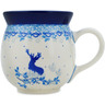 Polish Pottery Bubble Mug 16 oz Blue Mistic Winter