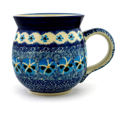 Polish Pottery Bubble Mug 16 oz Splendid In Blue UNIKAT