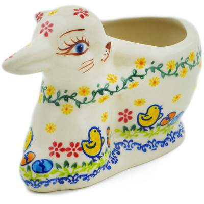 Polish Pottery Bunny Shaped Jar 7&quot; Just Hatched