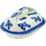 Polish Pottery Butter Dish 5&quot; Blue Berry Special UNIKAT