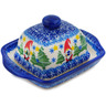 Polish Pottery Butter Dish 6&quot; Twinkle Twinkle Little Gnome