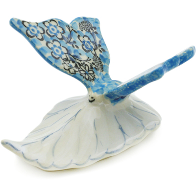 Polish Pottery Butterfly Figurine 5&quot; Out Of Blue UNIKAT
