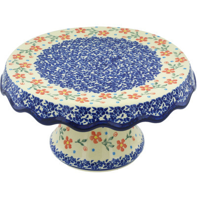 Polish Pottery Cake Stand 11&quot;