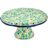 Polish Pottery Cake Stand 12&quot; Green With Envy UNIKAT