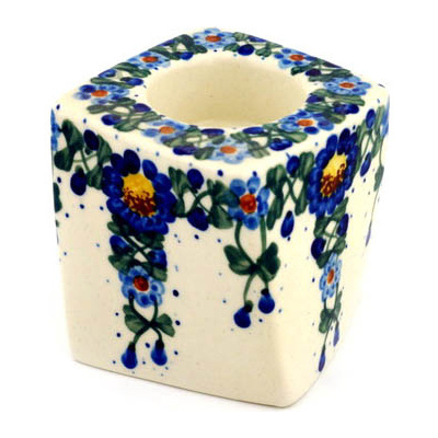 Polish Pottery Candle Holder 3&quot;